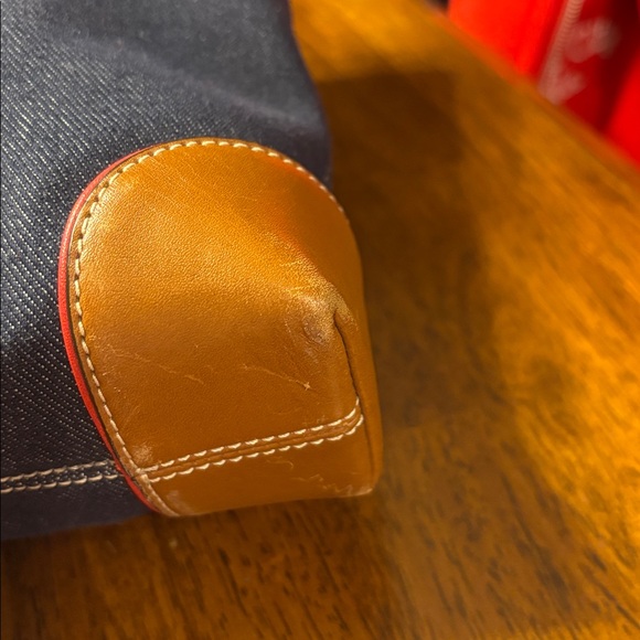 Vintage Coach varsity stripe denim tote - Picture 7 of 14